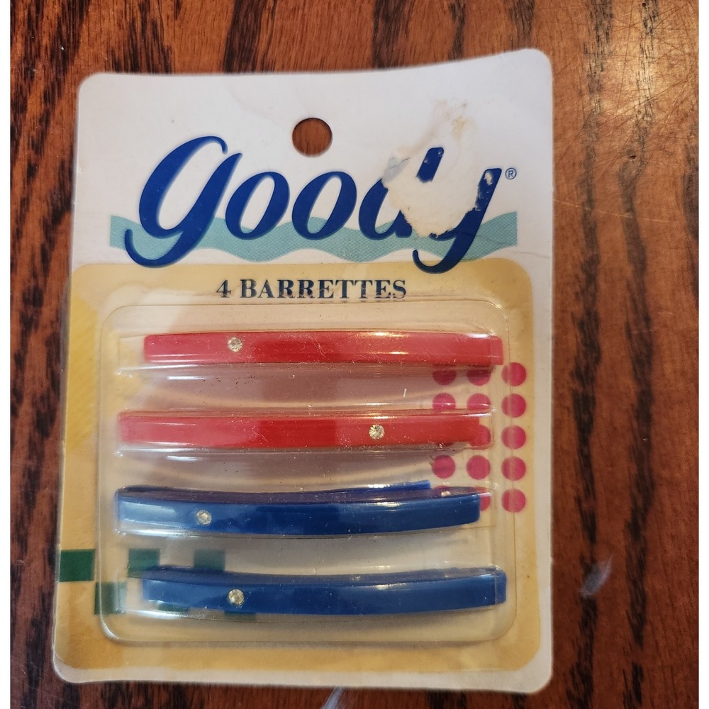 NOS Goody Hair Clips Barrettes Set of 4 Vintage 1989 6672 USA New Sealed - Picture 2 of 4